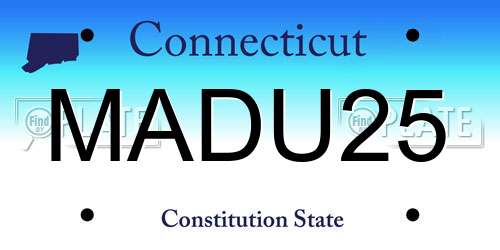 MADU25 Connecticut License Plate
