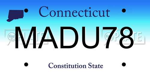MADU78 Connecticut License Plate