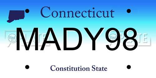 MADY98 Connecticut License Plate