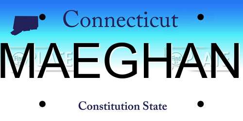 MAEGHAN Connecticut License Plate