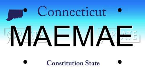 MAEMAE Connecticut License Plate