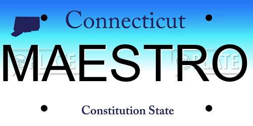 MAESTRO Connecticut License Plate