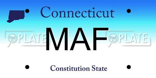 MAF Connecticut License Plate