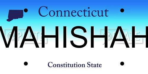 MAHISHAH Connecticut License Plate