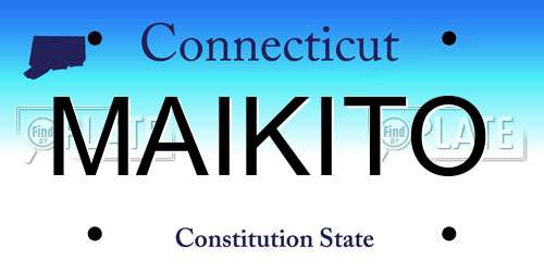 MAIKITO Connecticut License Plate
