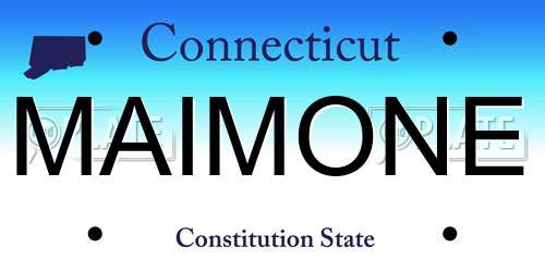 MAIMONE Connecticut License Plate