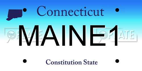MAINE1 Connecticut License Plate
