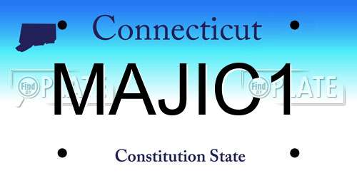 MAJIC1 Connecticut License Plate