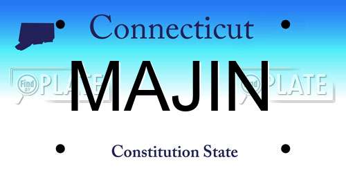 MAJIN Connecticut License Plate