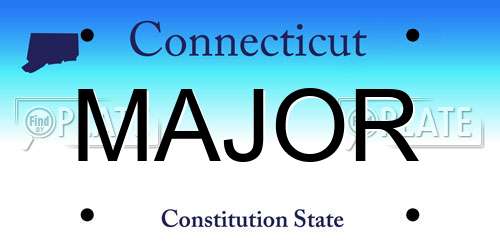 MAJOR Connecticut License Plate