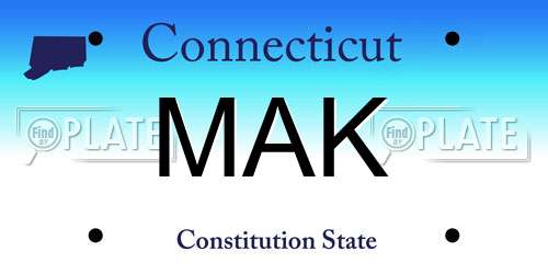 MAK Connecticut License Plate