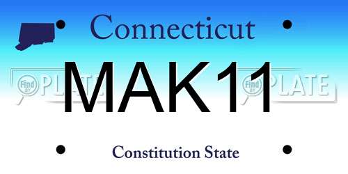 MAK11 Connecticut License Plate