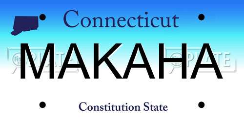 MAKAHA Connecticut License Plate