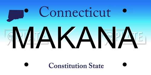 MAKANA Connecticut License Plate