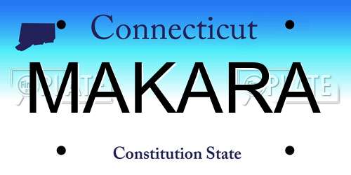 MAKARA Connecticut License Plate