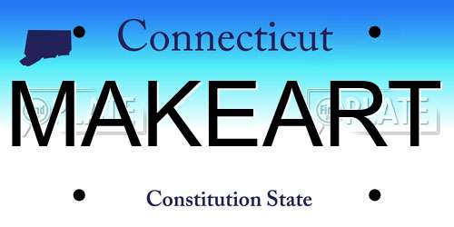 MAKEART Connecticut License Plate