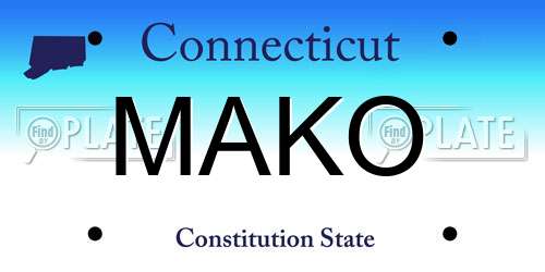 MAKO Connecticut License Plate