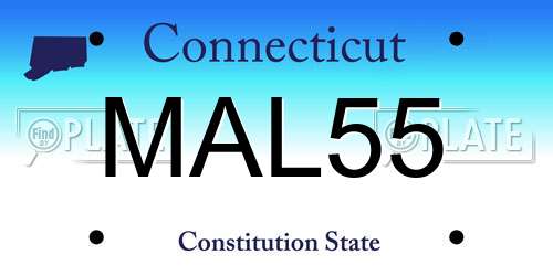 MAL55 Connecticut License Plate