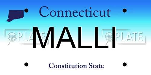 MALLI Connecticut License Plate
