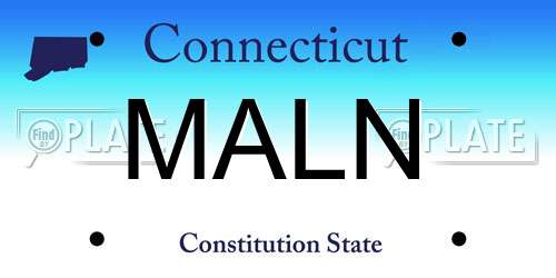 MALN Connecticut License Plate