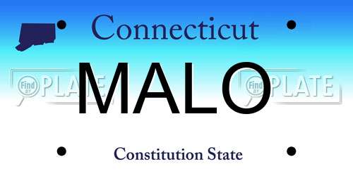 MALO Connecticut License Plate