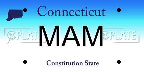 MAM Connecticut License Plate