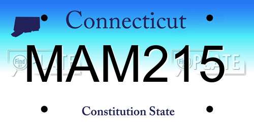 MAM215 Connecticut License Plate