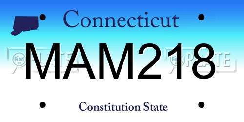 MAM218 Connecticut License Plate