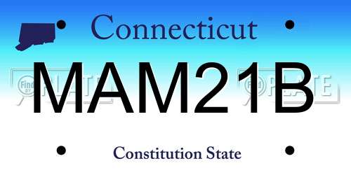 MAM21B Connecticut License Plate