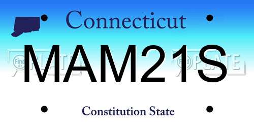 MAM21S Connecticut License Plate