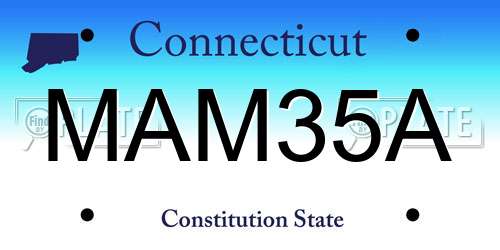 MAM35A Connecticut License Plate