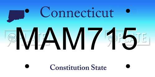 MAM715 Connecticut License Plate