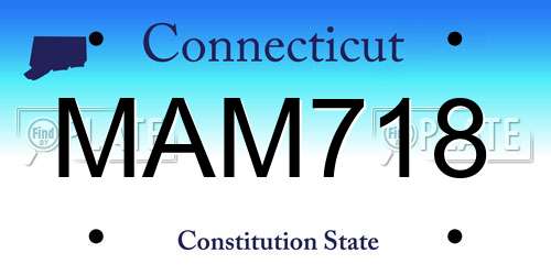 MAM718 Connecticut License Plate