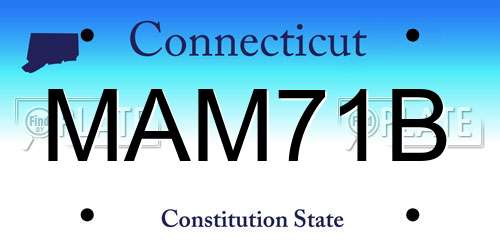 MAM71B Connecticut License Plate
