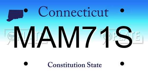 MAM71S Connecticut License Plate