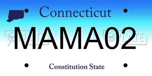 MAMA02 Connecticut License Plate