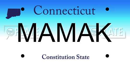 MAMAK Connecticut License Plate
