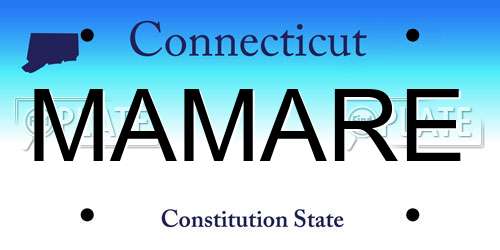 MAMARE Connecticut License Plate