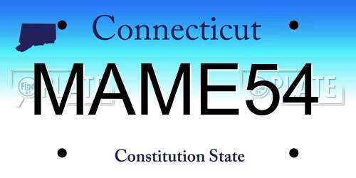 MAME54 Connecticut License Plate
