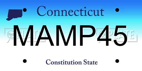 MAMP45 Connecticut License Plate