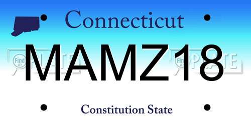 MAMZ18 Connecticut License Plate