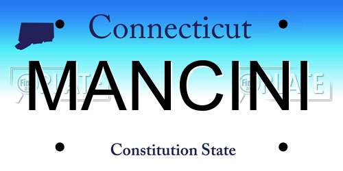 MANCINI Connecticut License Plate