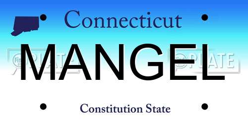 MANGEL Connecticut License Plate
