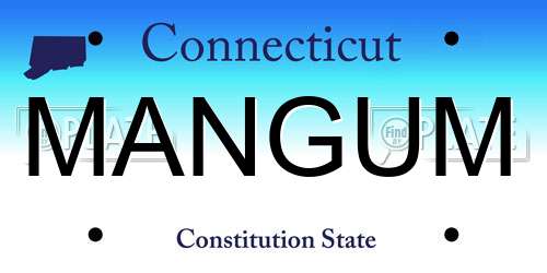 MANGUM Connecticut License Plate