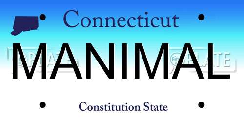 MANIMAL Connecticut License Plate
