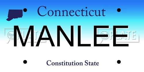MANLEE Connecticut License Plate