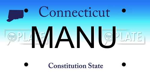 MANU Connecticut License Plate