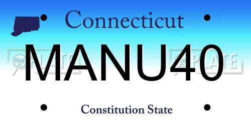 MANU40 Connecticut License Plate