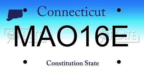 MAO16E Connecticut License Plate