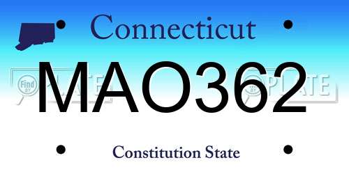 MAO362 Connecticut License Plate